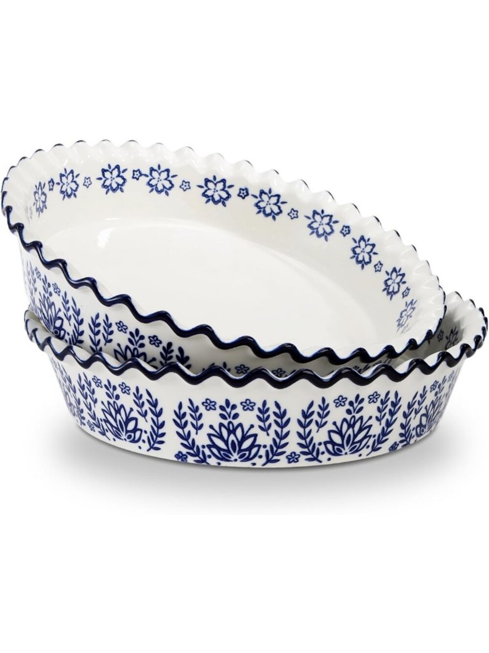 2 Pack 10-Inch Ceramic Pie Pans - Non-Stick Bakeware for Quiches & Casseroles